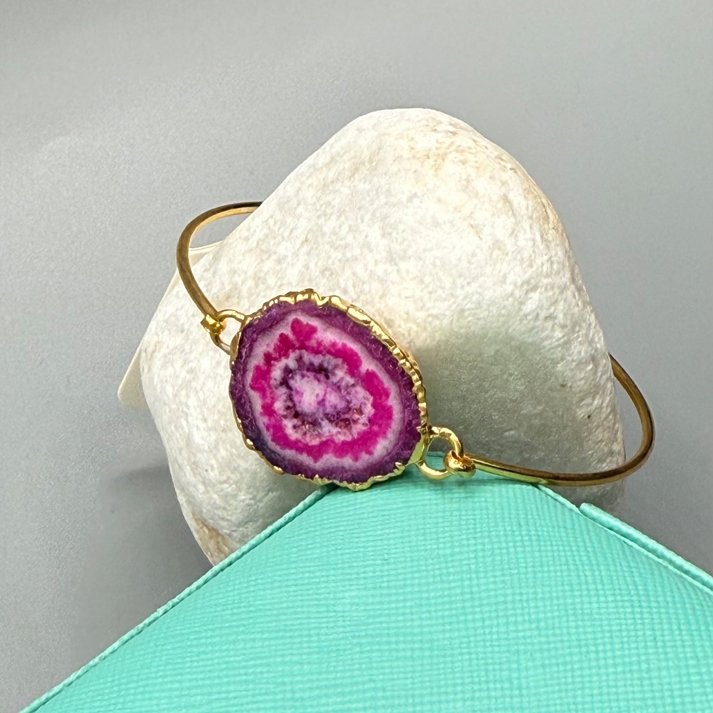 Adjustable Boho-Chic Natural Crystal Flower Bangle image 15