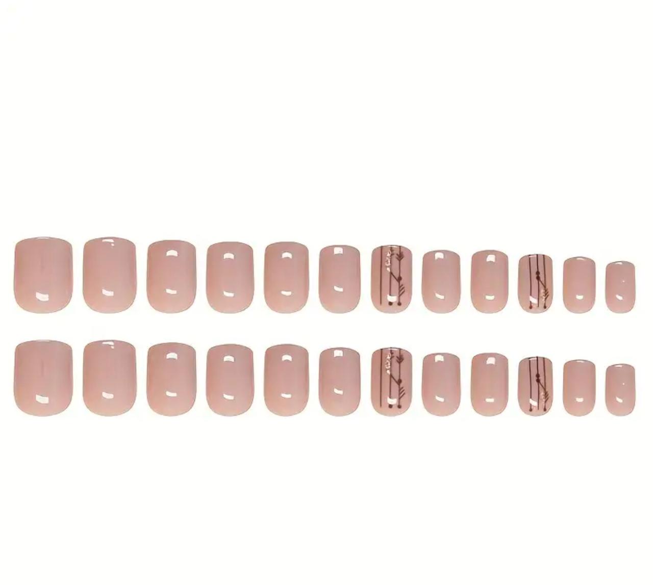 24pcs Set Matte Brown Press-On Nails - Easy to Apply & Remove - Perfect for Fall/Winter Manicure image 1