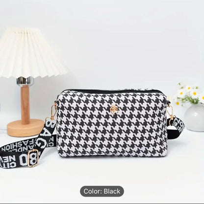 Lightweight Luxury, Chic Houndstooth Crossbody Bag image 3