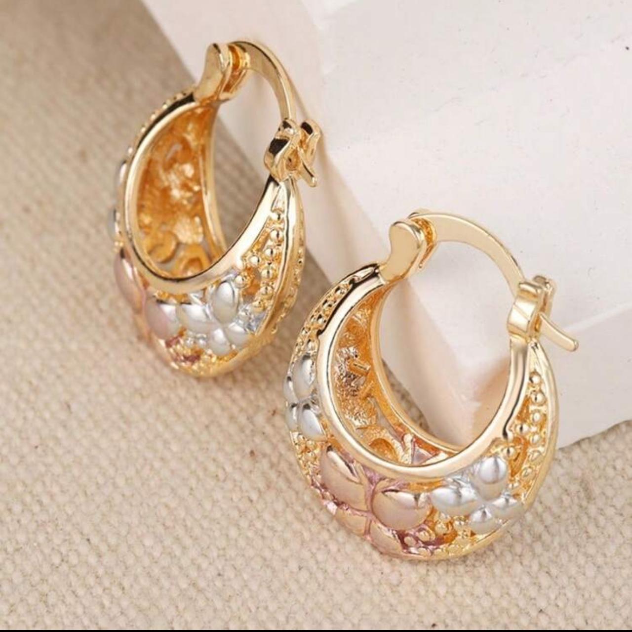 Exquisite Thick Hoop Earrings With Basket Weave Design image 5