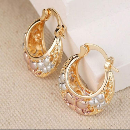 Exquisite Thick Hoop Earrings With Basket Weave Design image 5