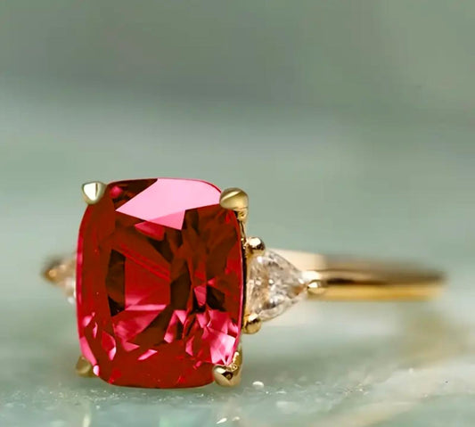 Vintage-Inspired Green Rhinestone Ring – A Perfect Gift for Anniversaries, Weddings & Valentine’s Day image 1