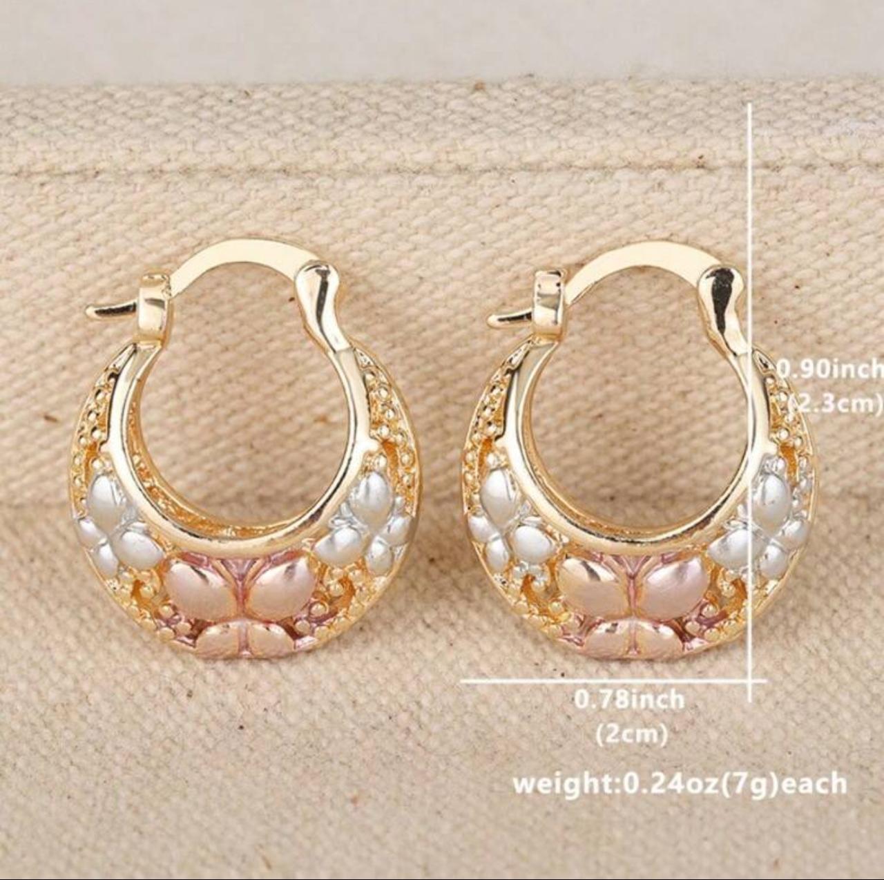 Exquisite Thick Hoop Earrings With Basket Weave Design image 4