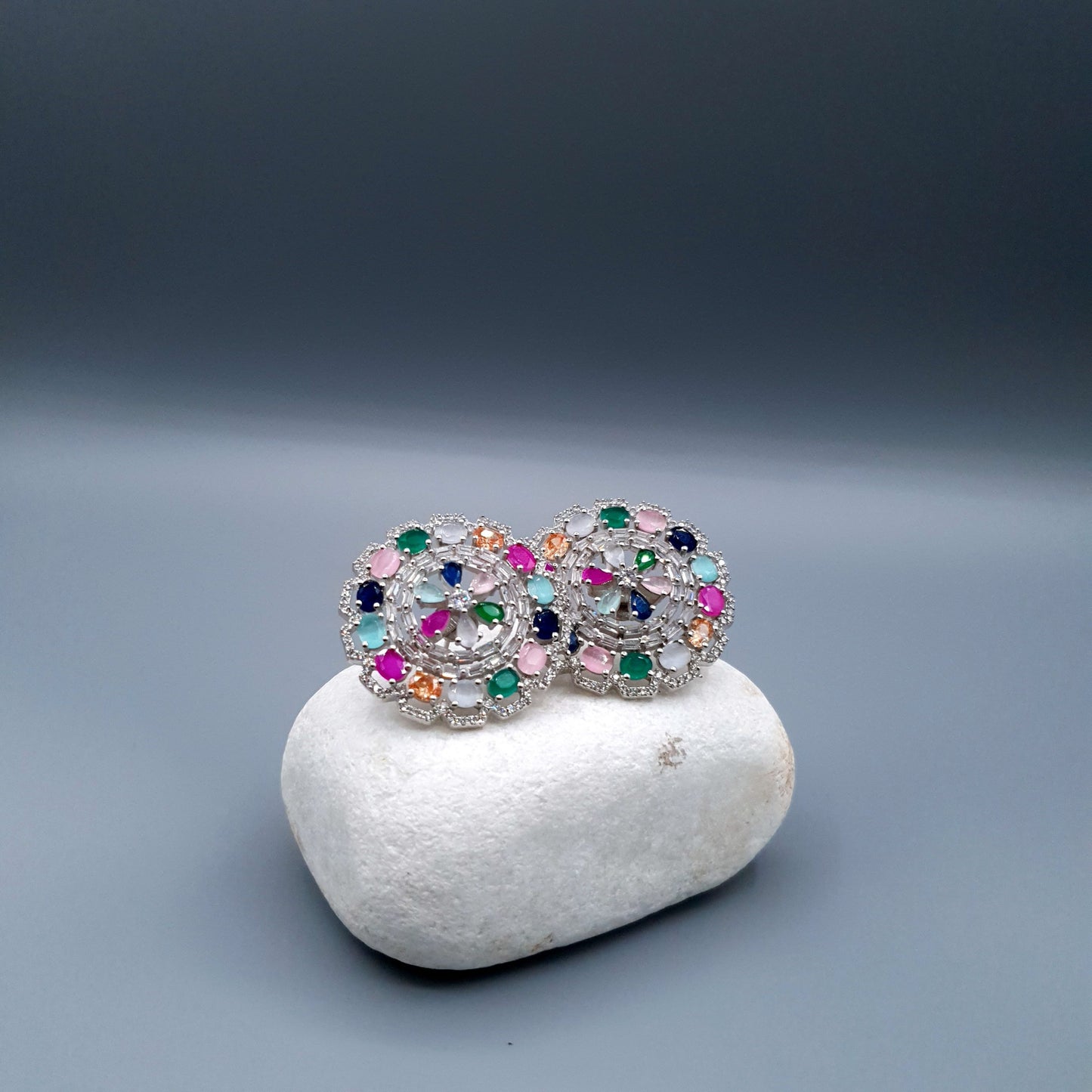 WHEEL STYLE PARTY WEAR-(MULTI COLOUR &amp; GOLDEN SILVER) image 7