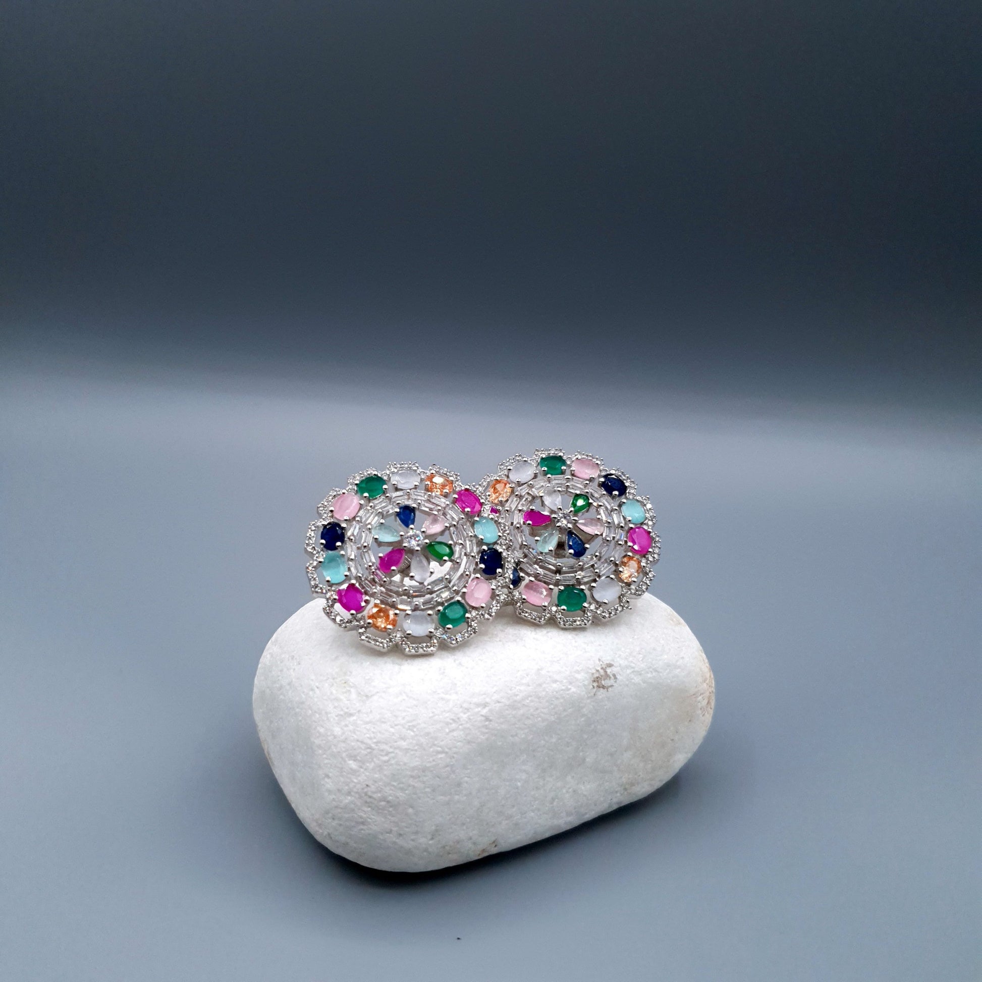 WHEEL STYLE PARTY WEAR-(MULTI COLOUR &amp; GOLDEN SILVER) image 7
