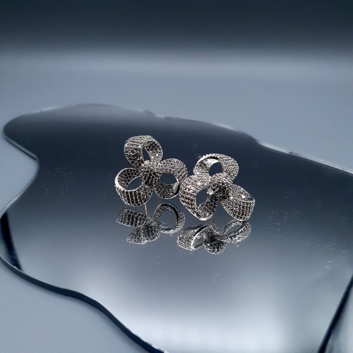 FLOWER STYLE SILVER WITH STONES (PARTY WEAR) image 4