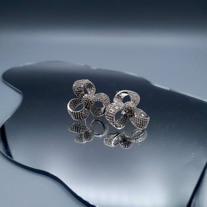 FLOWER STYLE SILVER WITH STONES (PARTY WEAR) image 4