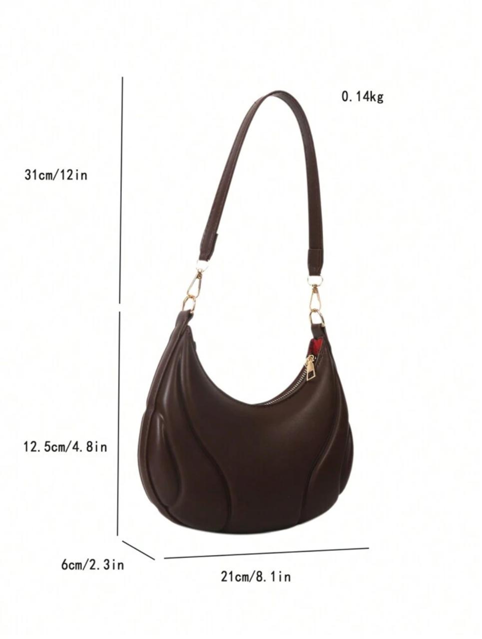 ALL MATCH TEXTURED EMBOSSED FASHION SOLID COLOR CRESCENT BAG image 1