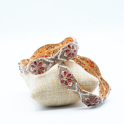 Vintage-inspired Kara adorned with intricate floral detailing, capturing timeless elegance and artisanal charm image 14