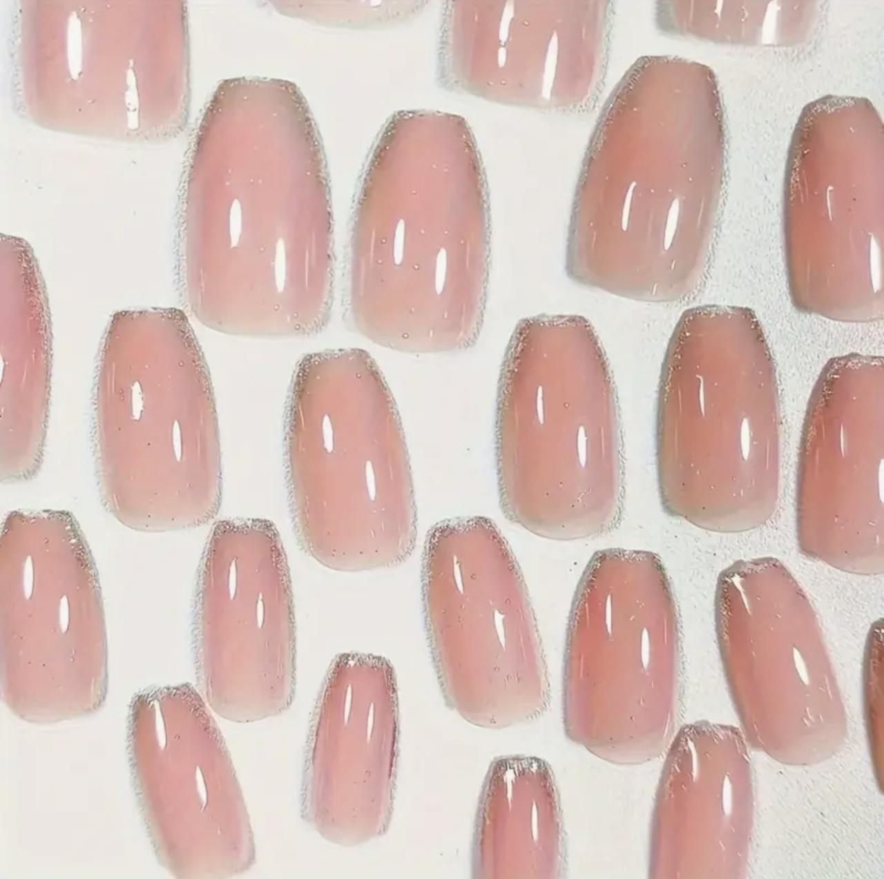 Short Ballet Mixed Color & Glossy Finish Press-On Nails image 2