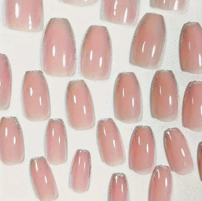 Short Ballet Mixed Color & Glossy Finish Press-On Nails image 2