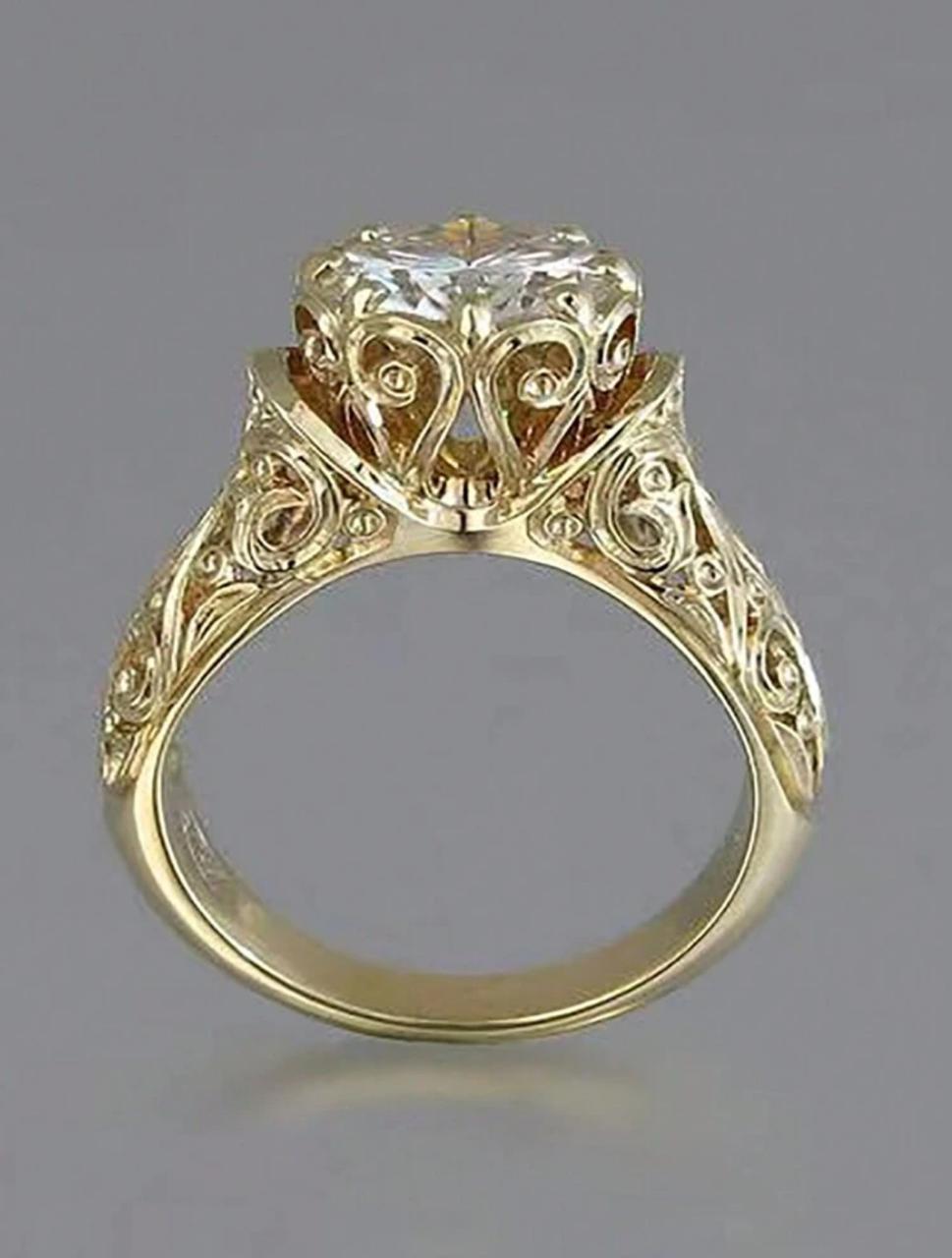 DELICATE WHITE HOLLOW OUT FLOWER PATTERN RING image 3