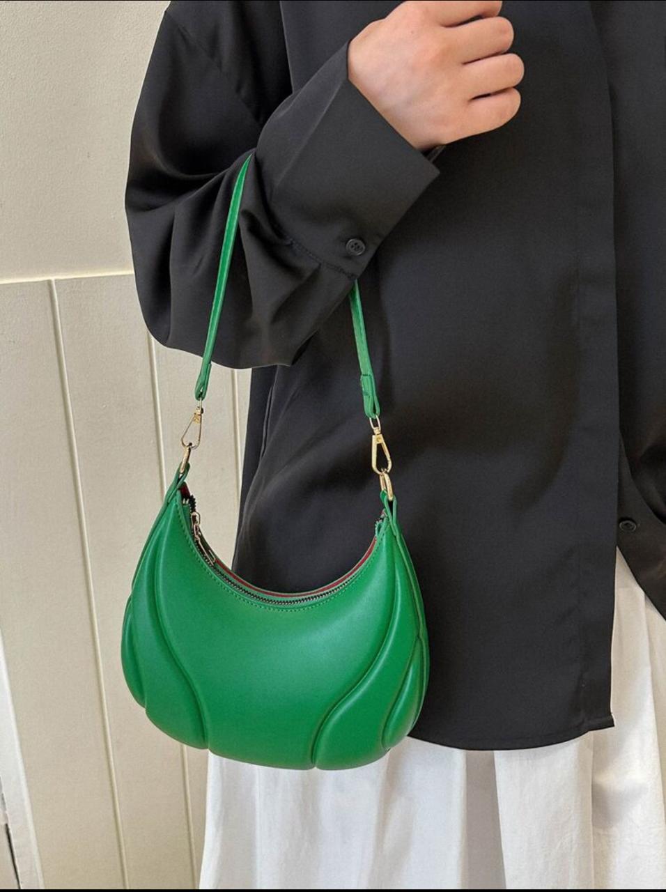 ALL MATCH TEXTURED EMBOSSED FASHION SOLID COLOR CRESCENT BAG image 13