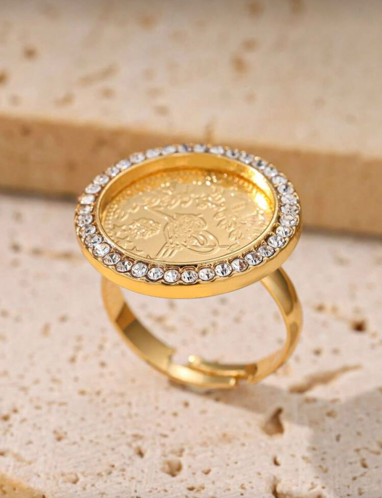 Gold-Plated Turkish Coin Ring image 1