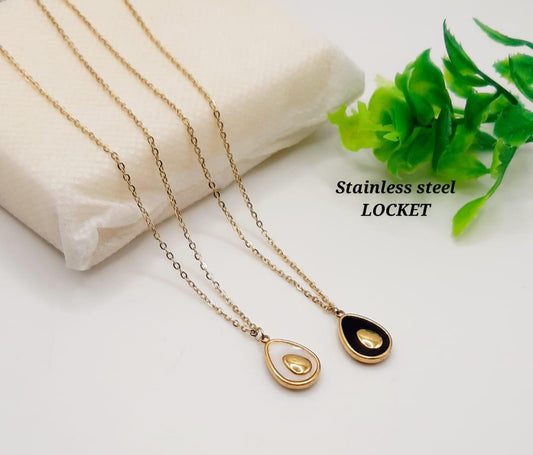Teardrop Stainless Steel Locket Necklace image 1