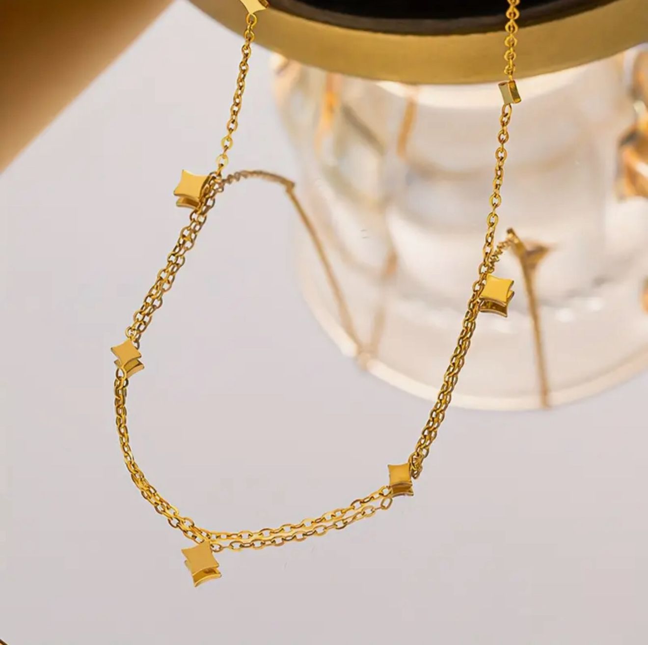 18K Golden Plated Stainless Steel, Star Charm Ankle Bracelet for Women image 4