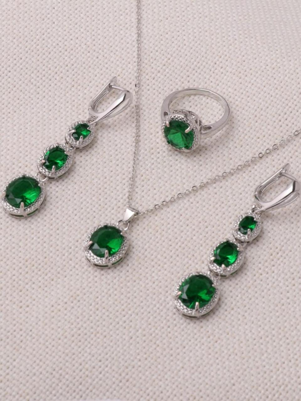4pcs Gemstone Decor Neklace Set (S925) image 6