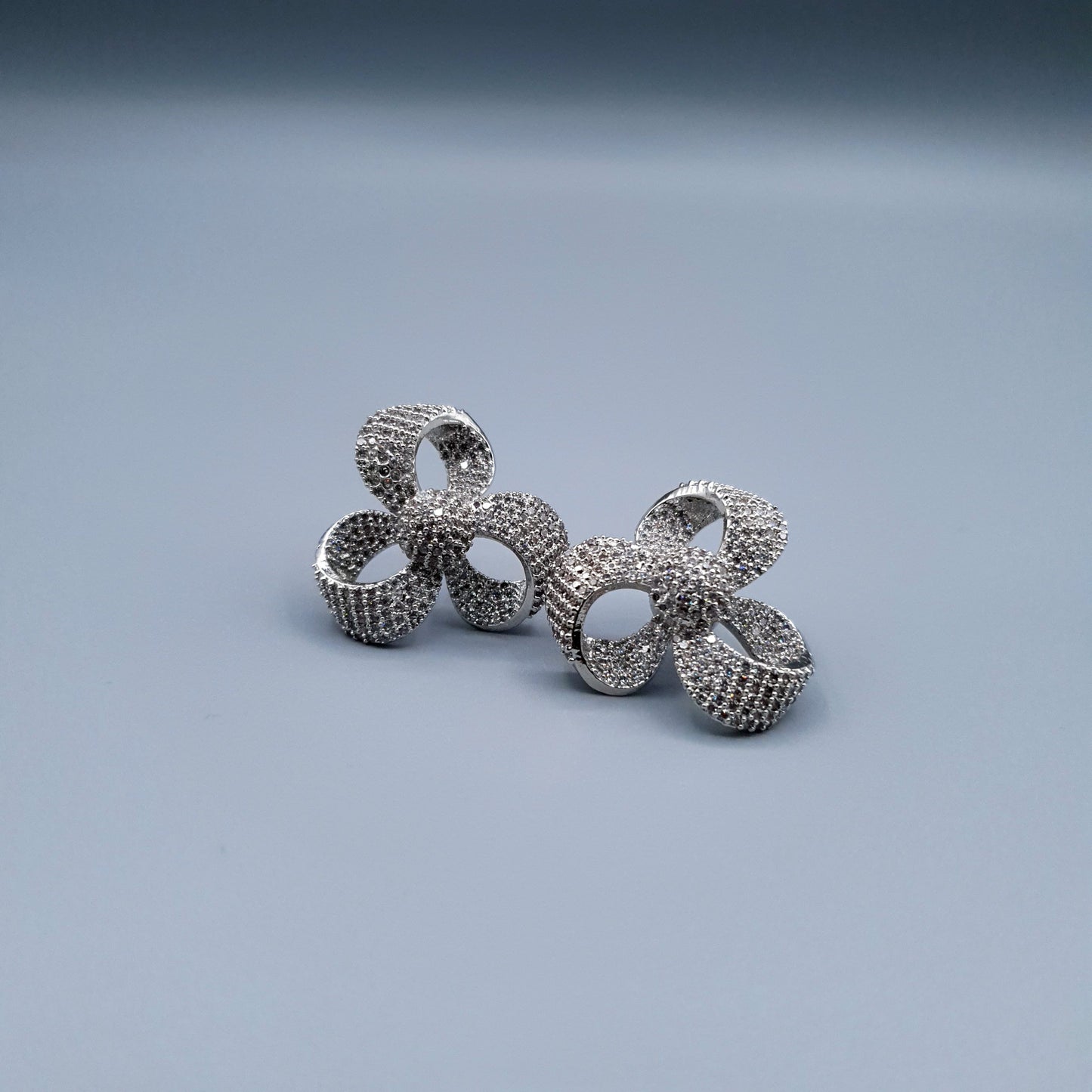 FLOWER STYLE SILVER WITH STONES (PARTY WEAR) image 2