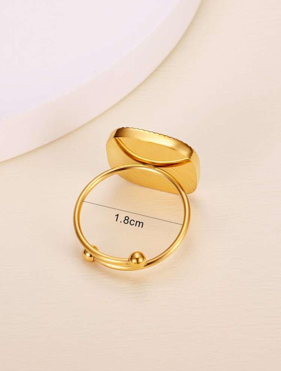 ELEGANT SQUARE SHAPED LIQUID SAND FAUX PEARL RING image 6