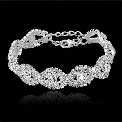 Elegant Luxury Austrian Crystal Infinity Rhinestone Bracelet image 4