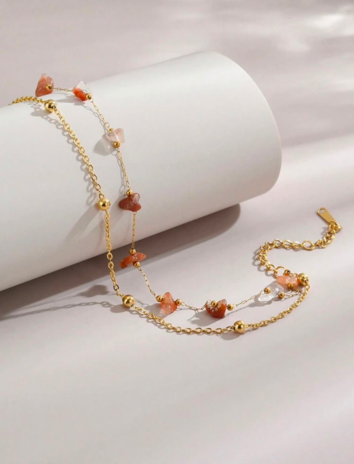 Sunlit Amber Charm Anklet