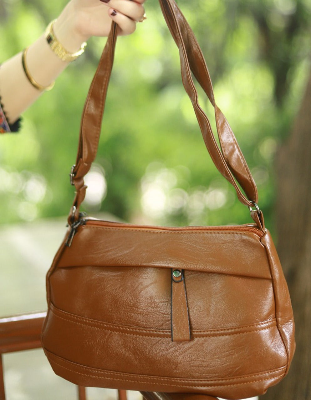 Genuine Leather Crossbody Stylish Large Capacity Shoulder Bag for Women image 3