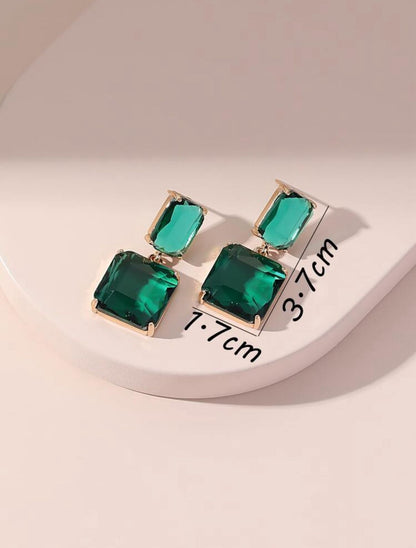 Gemstone Decor Drop Earrings image 2