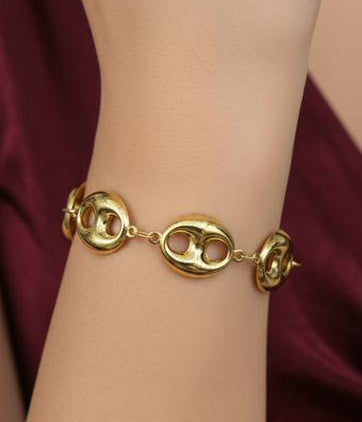 Classic Gold Link Stainless Steel Bracelet image 0