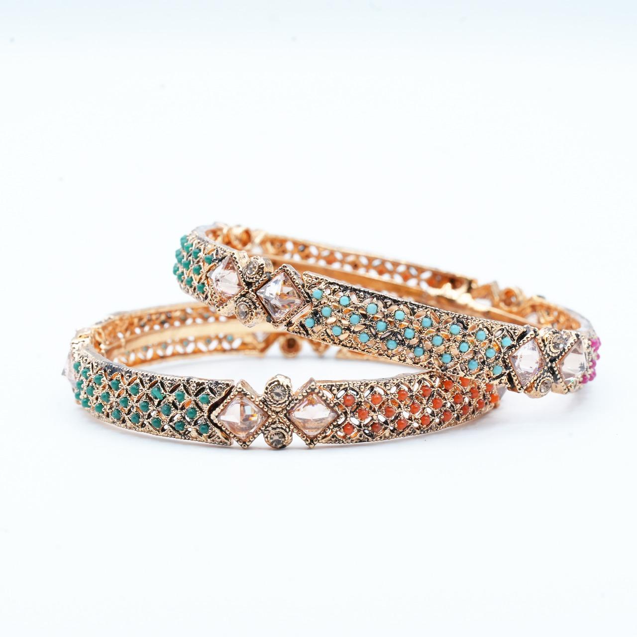 A vibrant multicolour kara that beautifully blends tradition with a splash of modern elegance image 7