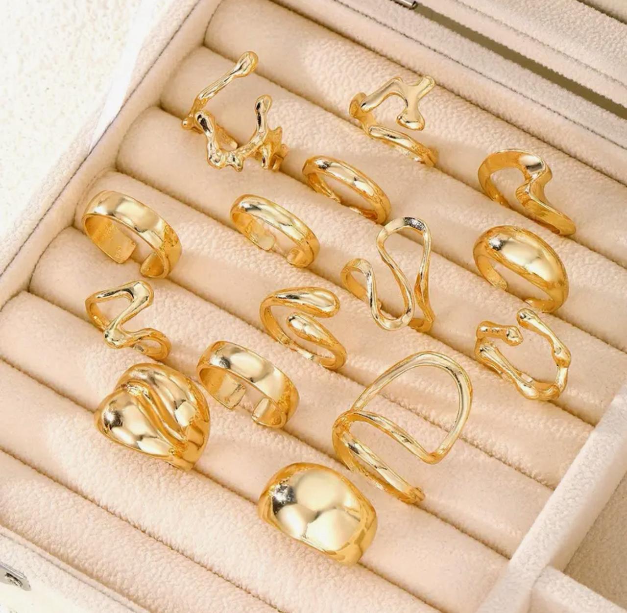 Fashionable and Personalized Small Irregular Gender Stackable Open Ring Set image 5