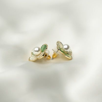 PAINTED LINE FLOWER STUD image 2