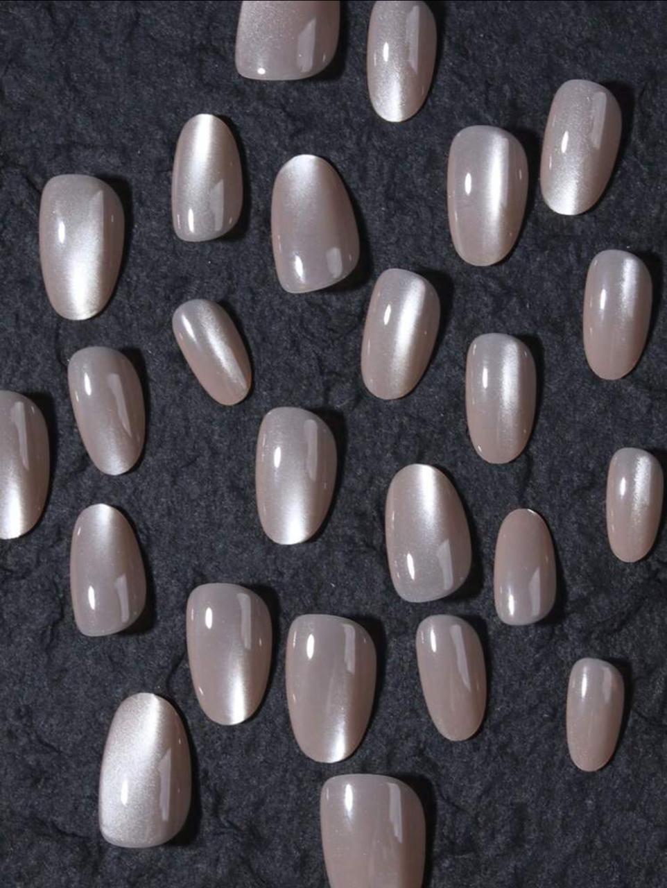 Press On Short Cat Eye Acrylic False Nails image 4