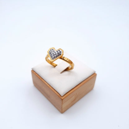 A dazzling ring featuring a heart full of shimmering stones, flowing charm and elegance.(SIZE 19 = 5) image 4