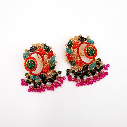PARTY WEAR MULTI COLOUR FANCY EARRING image 1