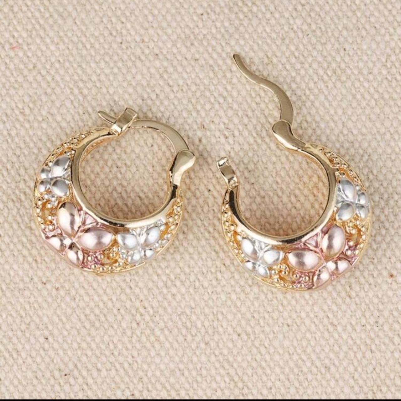 Exquisite Thick Hoop Earrings With Basket Weave Design image 3