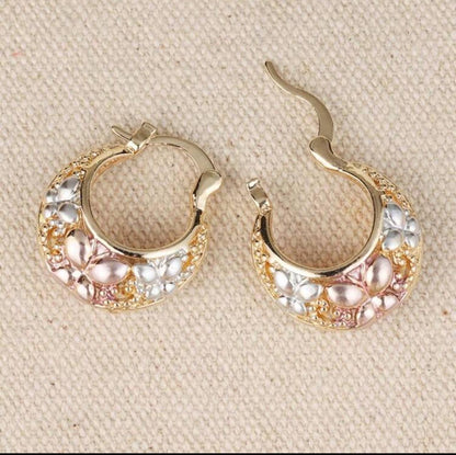 Exquisite Thick Hoop Earrings With Basket Weave Design image 3