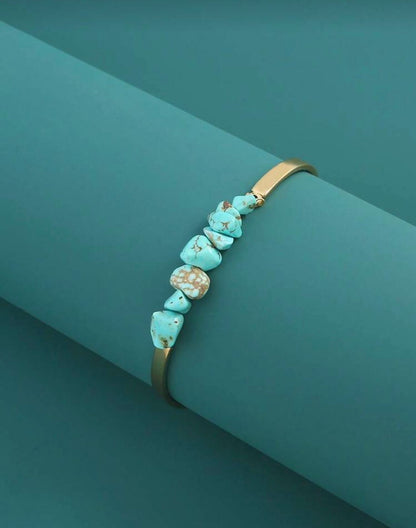 Nooxian 1pc Natural Turquoise Twisted Bangle Bracelet image 0