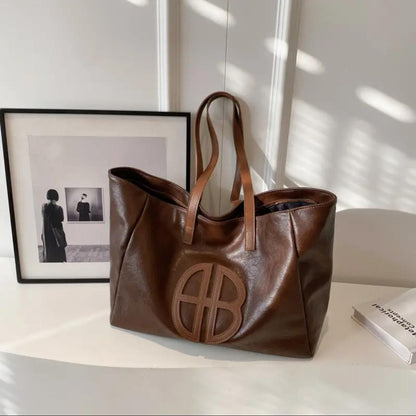 Elegant Large Capacity Faux Leather Tote Bag image 2