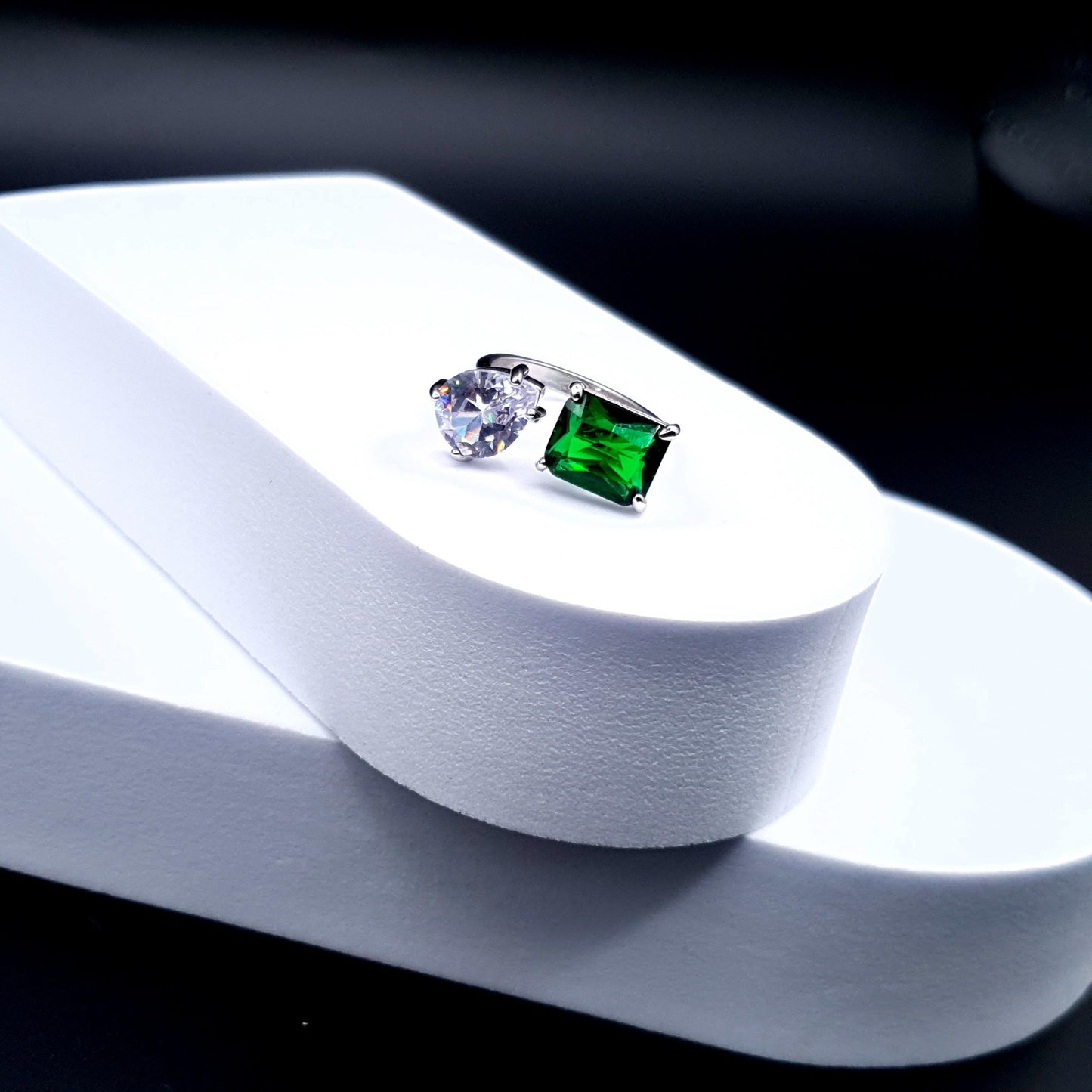 PEAR & RECTANGLE RING (Adjustable) image 4