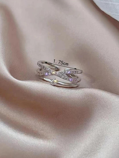 COPPER MICRO-INLAID CUBIC ZIRCONIA OPEN ADJUSTABLE RING image 7