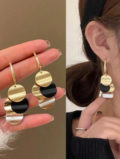 COLORBLOCK CIRCLE & TASSEL DANGLE EARRINGS image 5