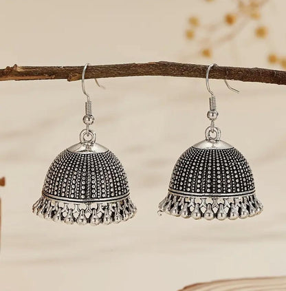 JHUMKAI	Vintage-Inspired Jhumka - Golden Tassel Dangle Design, Zinc Alloy with Copper Plating, Perfect for Daily Wear image 2