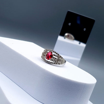 SILVER PINK FANCY RING image 2