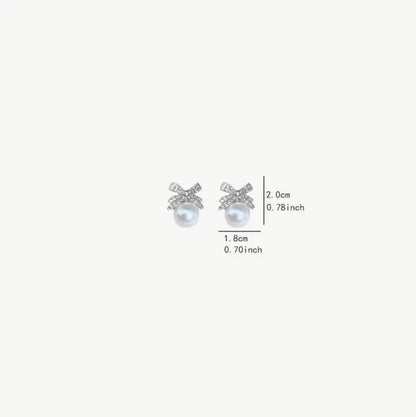 Vintage Elegant Bowknot Stud with Geometric Bead image 5