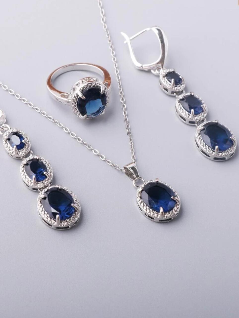 4pcs Gemstone Decor Neklace Set (S925) image 3