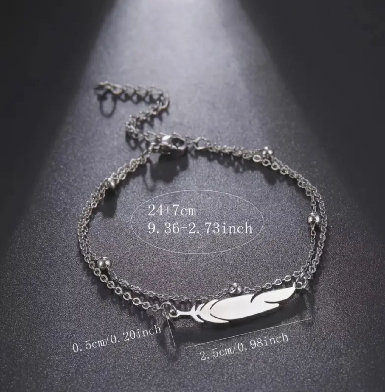 A Women's Anklet With A Simple Feather Shape And A Versatile Fashion Suitable For Daily Wear image 3