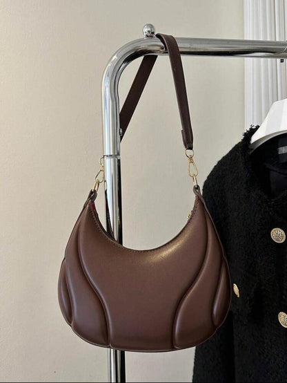 ALL MATCH TEXTURED EMBOSSED FASHION SOLID COLOR CRESCENT BAG image 8