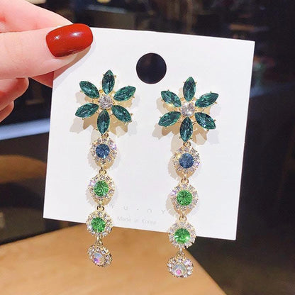 FLOWER LAYER DROP EAR RING image 0