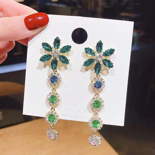 FLOWER LAYER DROP EAR RING image 0