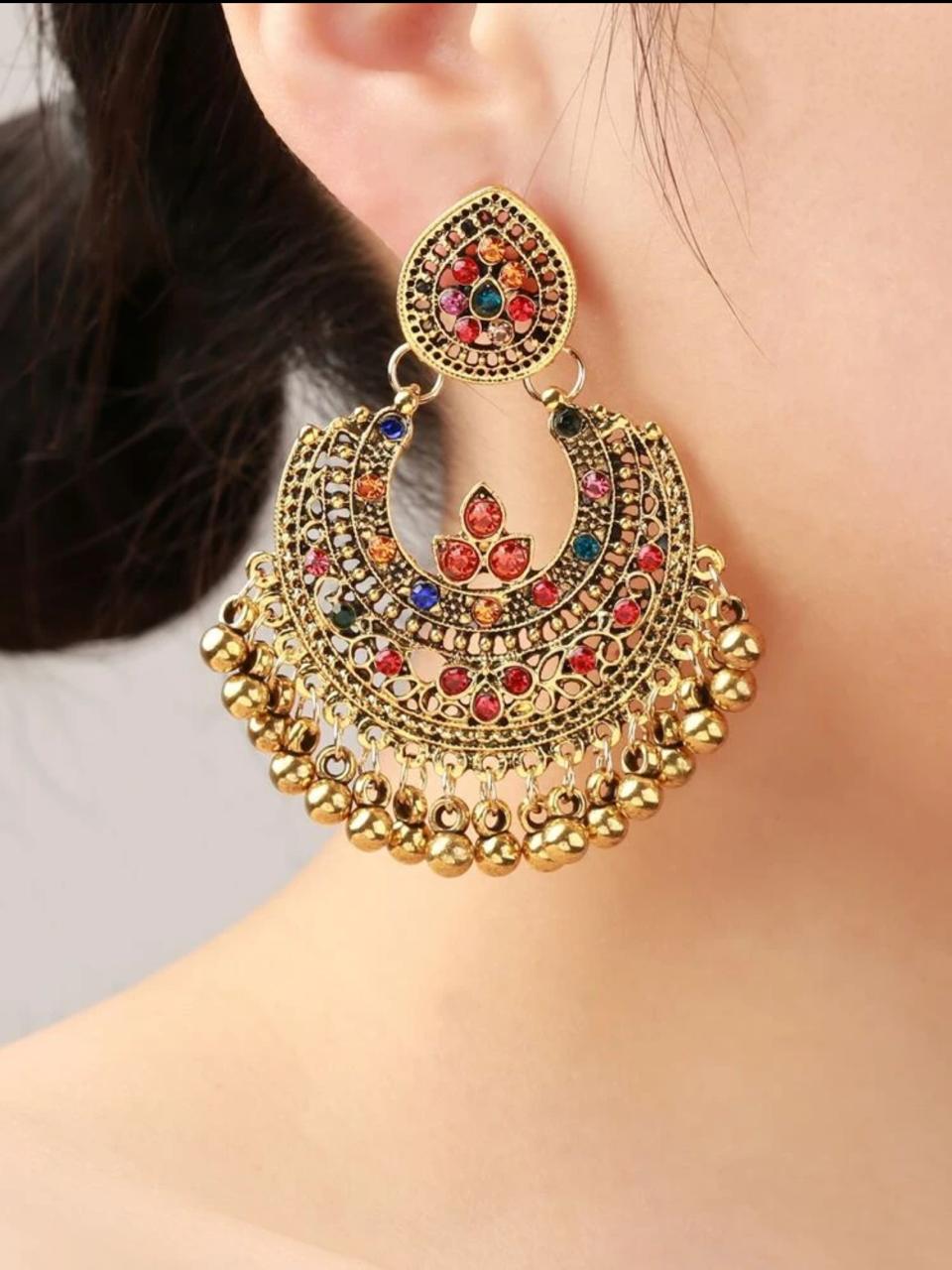 BEAD TASSEL DROP EARRING image 1